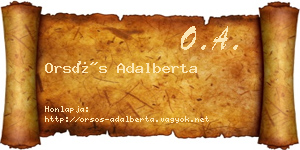 Orsós Adalberta névjegykártya